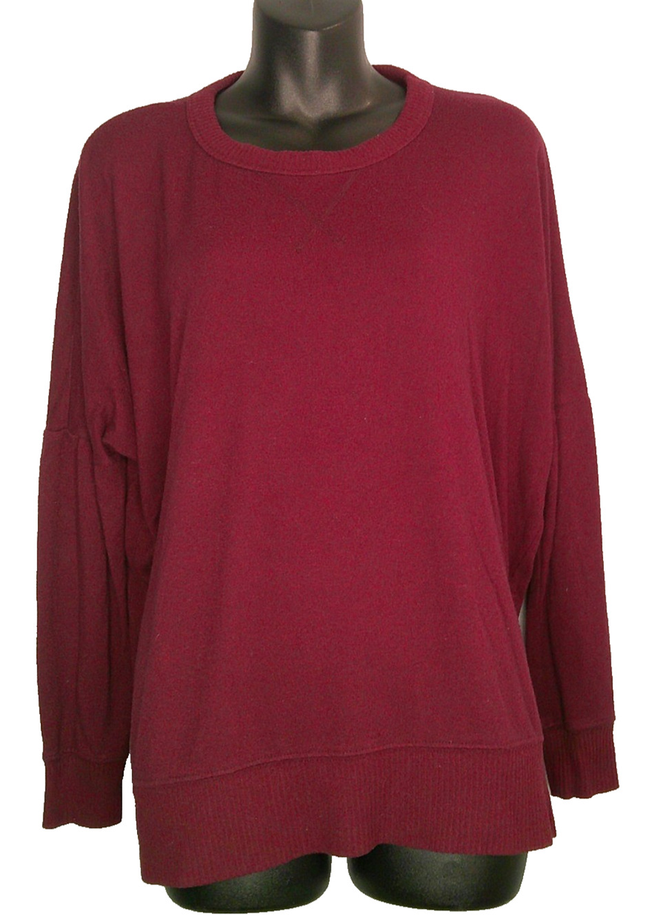 Aerie Maroon Women's XS Maroon, Burgandy Crew Neck Long Sleeve Sweater